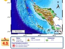 Gempa M 4,5 di Sabang Akibat Aktivitas pada Segmen Andaman Barat